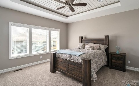 Master Suite with Shiplap on Ceiling